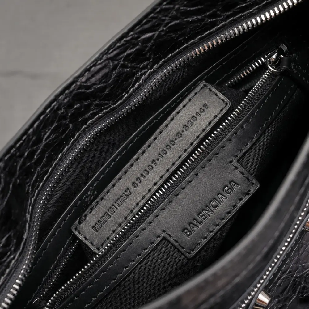 Balenciaga Women Le City Medium Bag in Black Arena Lambskin - image 10