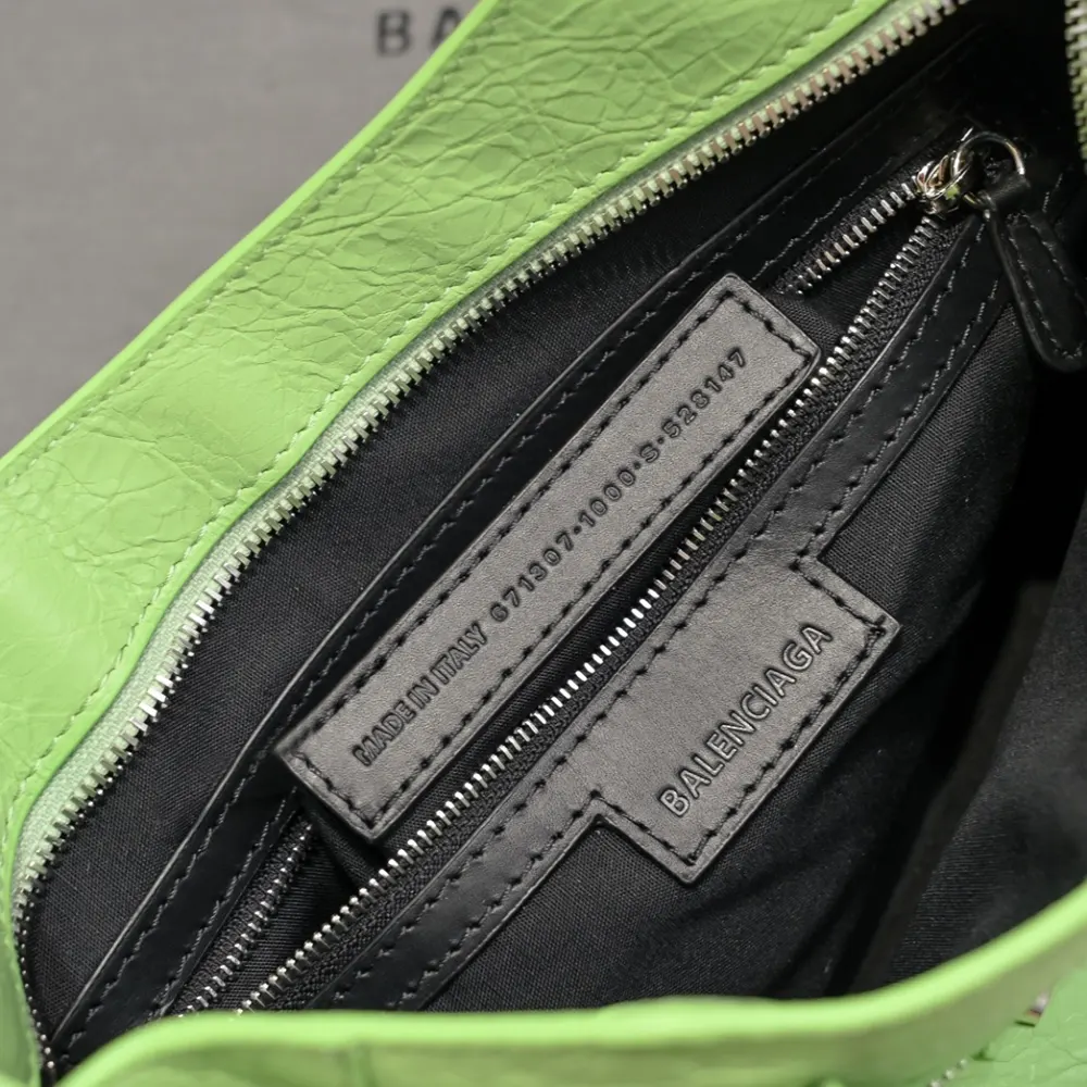 Balenciaga Women Le City Medium Bag in Green Arena Lambskin - image 10