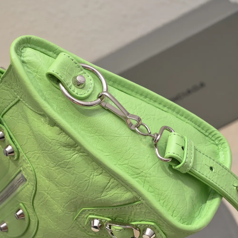 Balenciaga Women Le City Medium Bag in Green Arena Lambskin - image 7