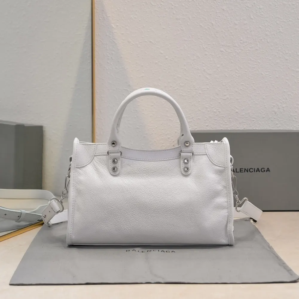 Side angle showing the silhouette of Balenciaga Women Le City Medium Bag