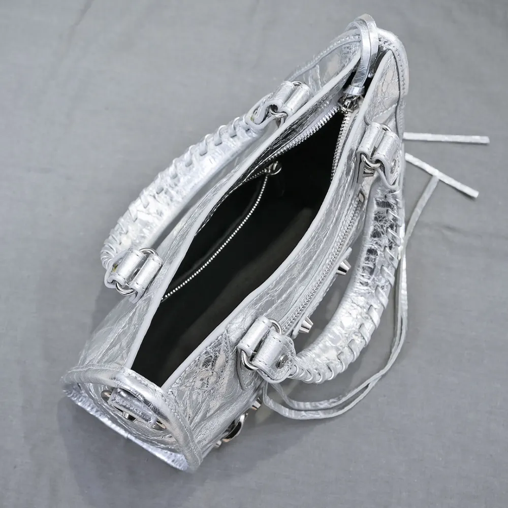 Balenciaga Women Le City Small Bag Metallized in Silver - image 6