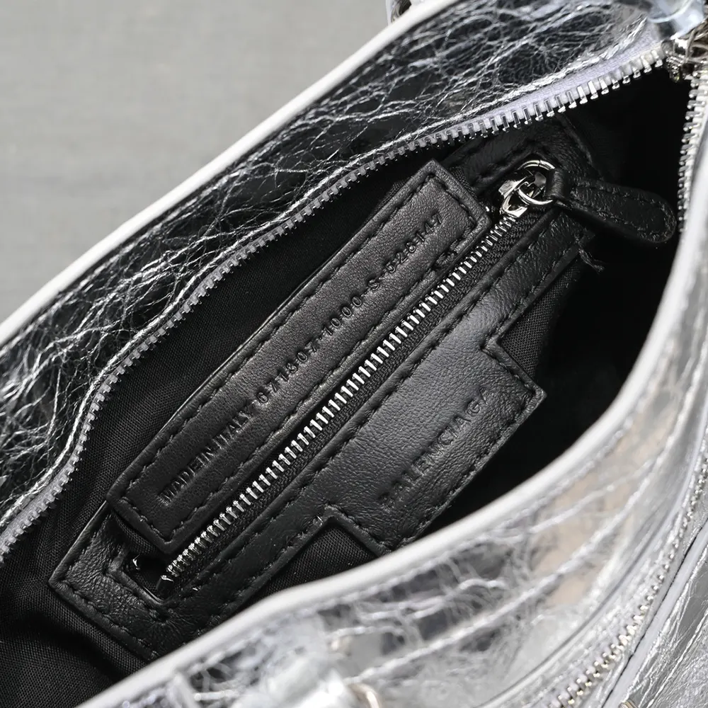Balenciaga Women Le City Small Bag Metallized in Silver - image 10