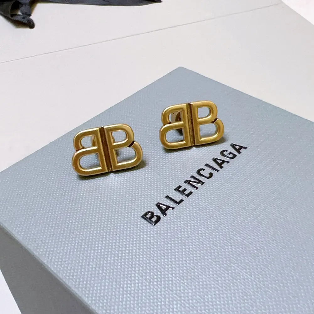 Balenciaga Women Monaco Stud S Earrings in Antique Gold - image 5
