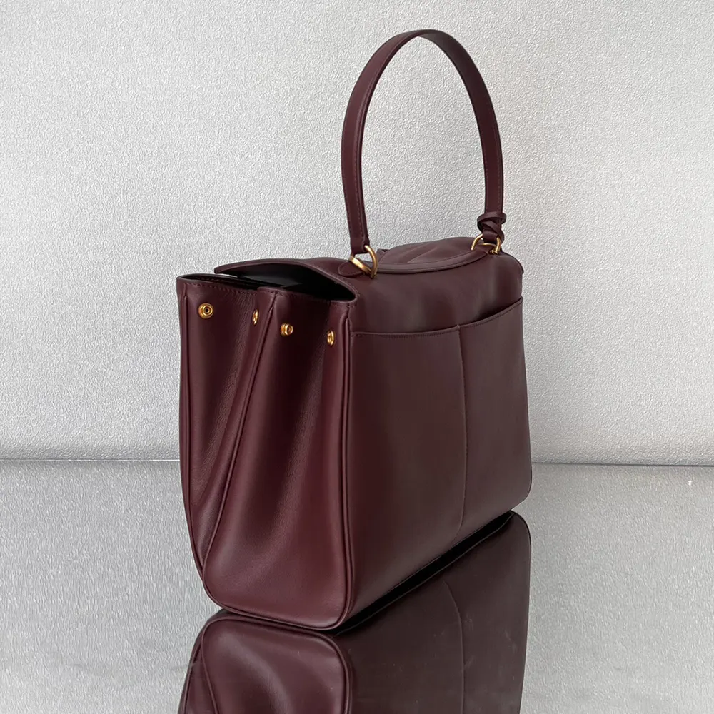 Balenciaga Women Rodeo Medium Handbag in Dark Burgundy Smooth Calfskin - image 5