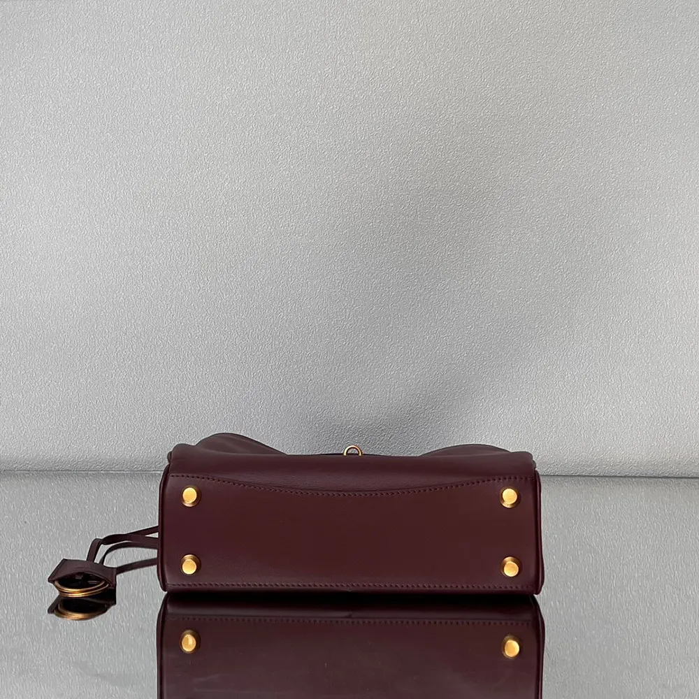 Balenciaga Women Rodeo Mini Handbag in Dark Burgundy Smooth Calfskin - image 7