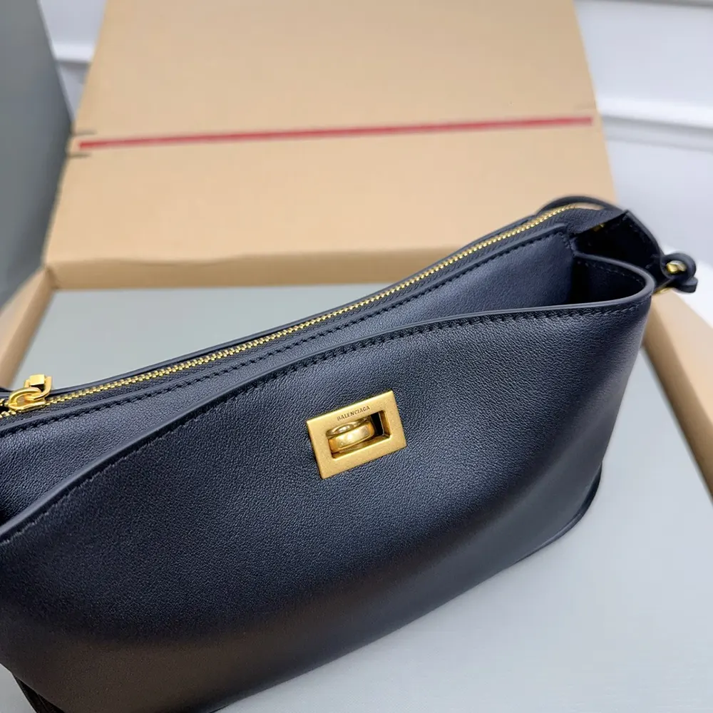 Balenciaga Women Rodeo Sling Pochette in Black Smooth Calfskin - image 9