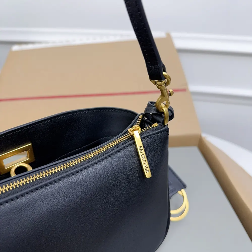Balenciaga Women Rodeo Sling Pochette in Black Smooth Calfskin - image 7