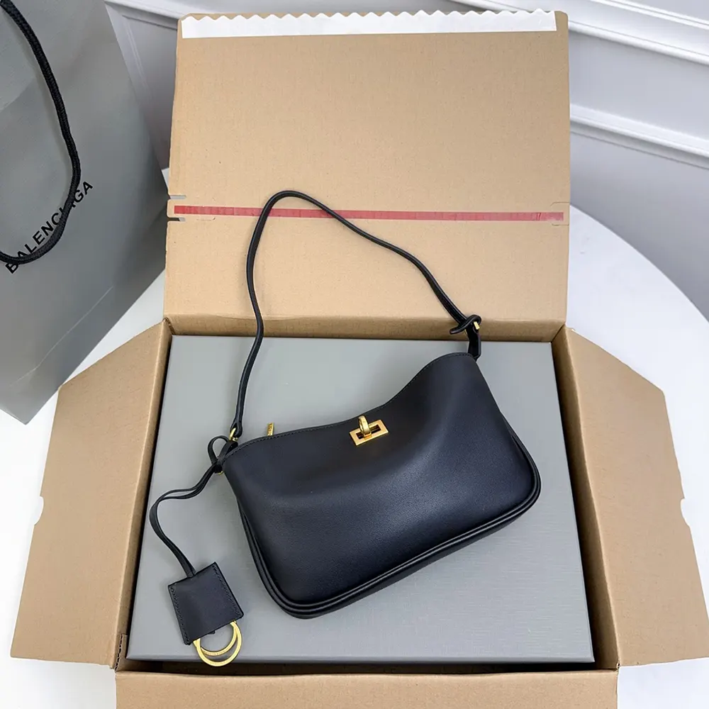 Balenciaga Women Rodeo Sling Pochette in Black Smooth Calfskin - image 4
