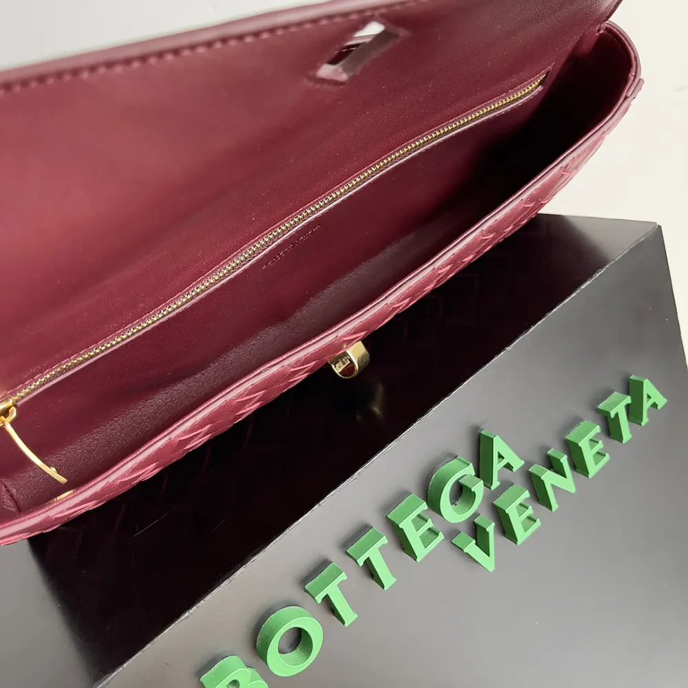 Bottega Veneta Women Andiamo Clutch in Supple Intrecciato Leather-Barolo - image 8
