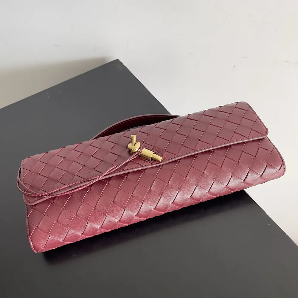 Bottega Veneta Women Andiamo Clutch in Supple Intrecciato Leather-Barolo - image 4