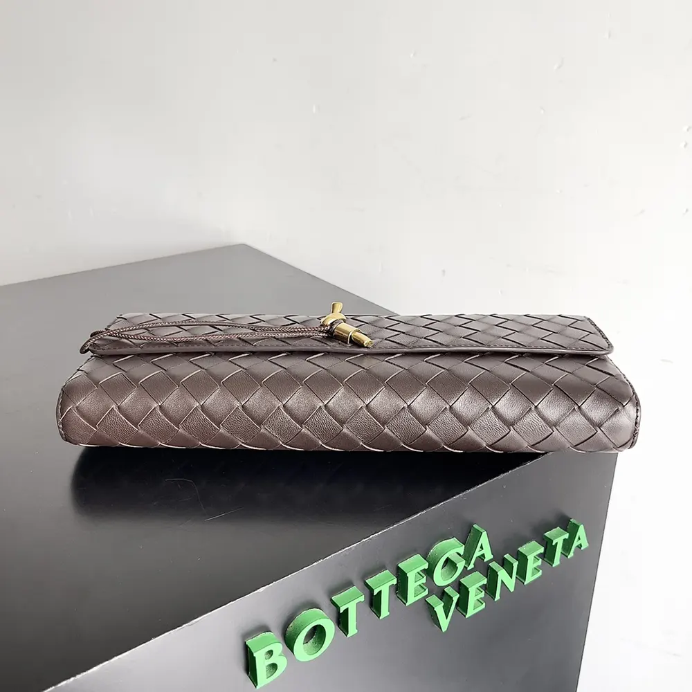 Bottega Veneta Women Andiamo Clutch in Supple Intrecciato Leather-Burgundy - image 4