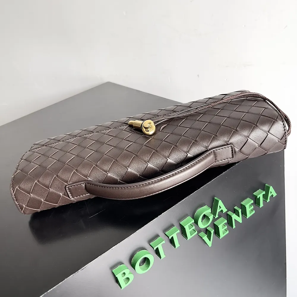 Bottega Veneta Women Andiamo Clutch in Supple Intrecciato Leather-Burgundy - image 5