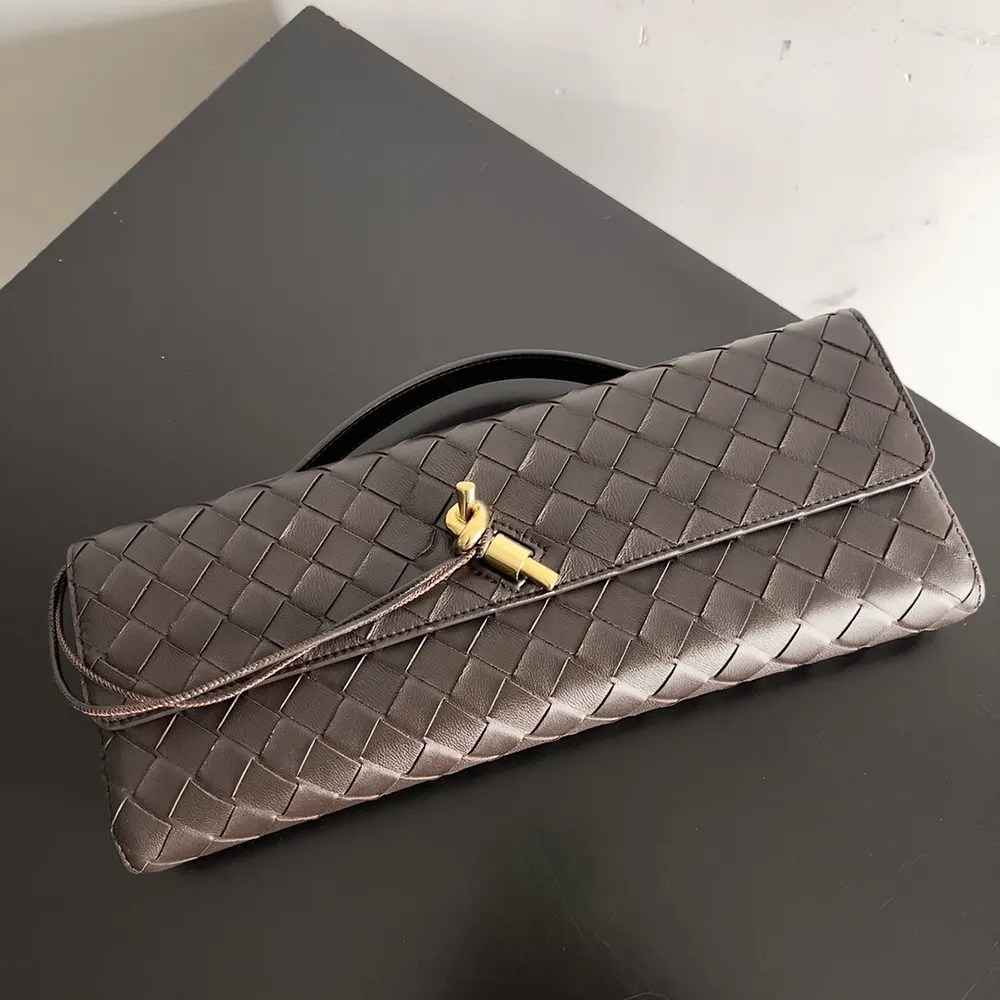 Bottega Veneta Women Andiamo Clutch in Supple Intrecciato Leather-Burgundy - image 9