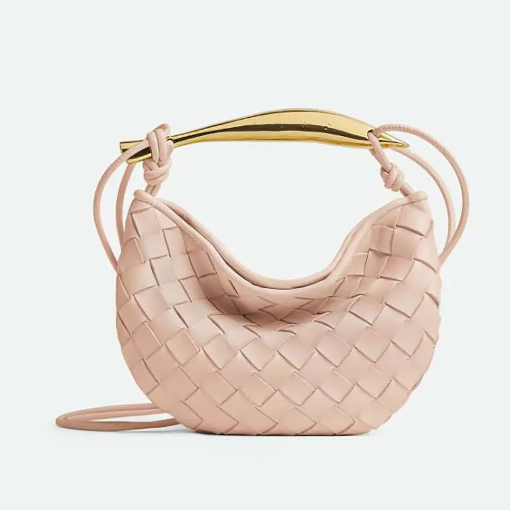 Front view of Bottega Veneta Women Baby Sardine-Pink shoulder bag