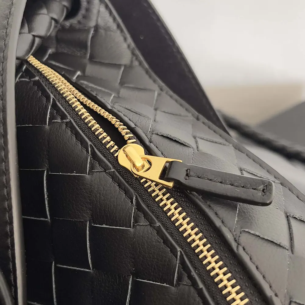 Bottega Veneta Women Large Andiamo in Silky Calf Leather-Black/Gold - image 8