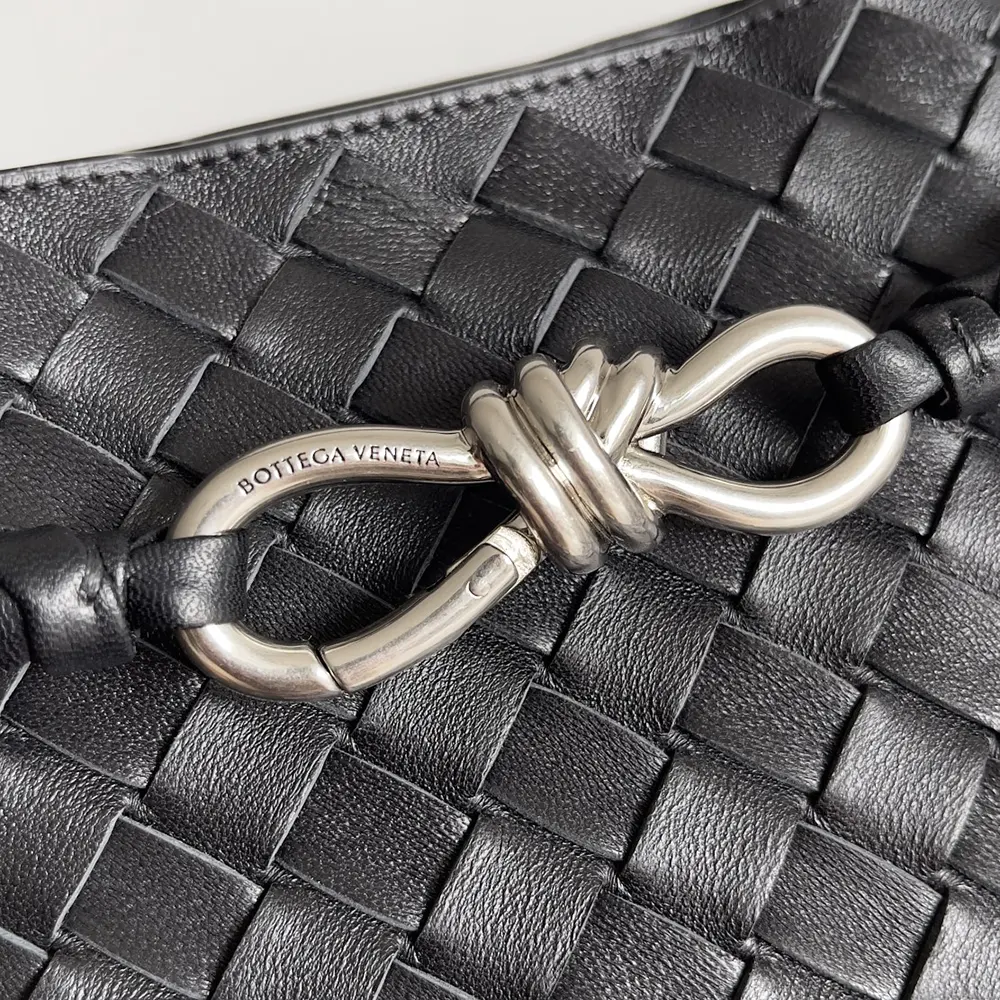 Bottega Veneta Women Medium Andiamo in Supple Intrecciato Leather-Black/Silver - image 10