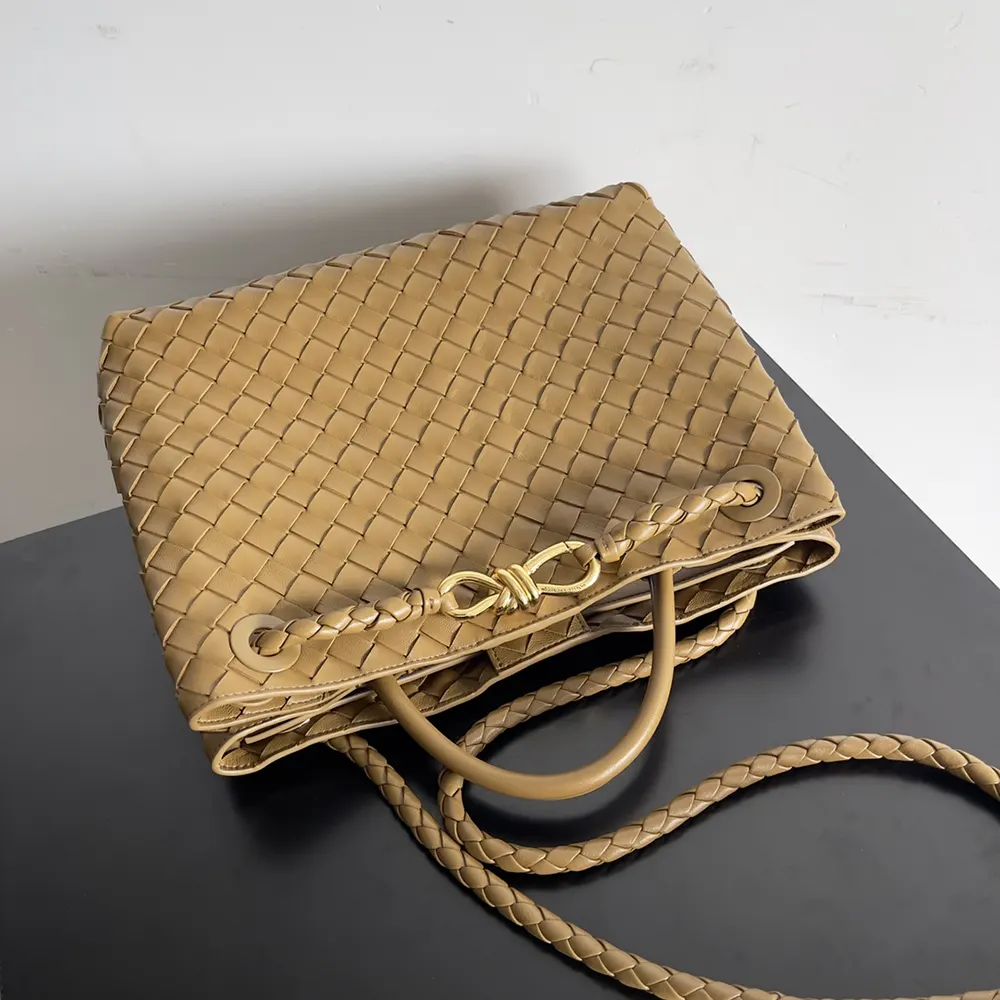Bottega Veneta Women Medium Andiamo in Supple Intrecciato Leather-Light Yellow - image 4