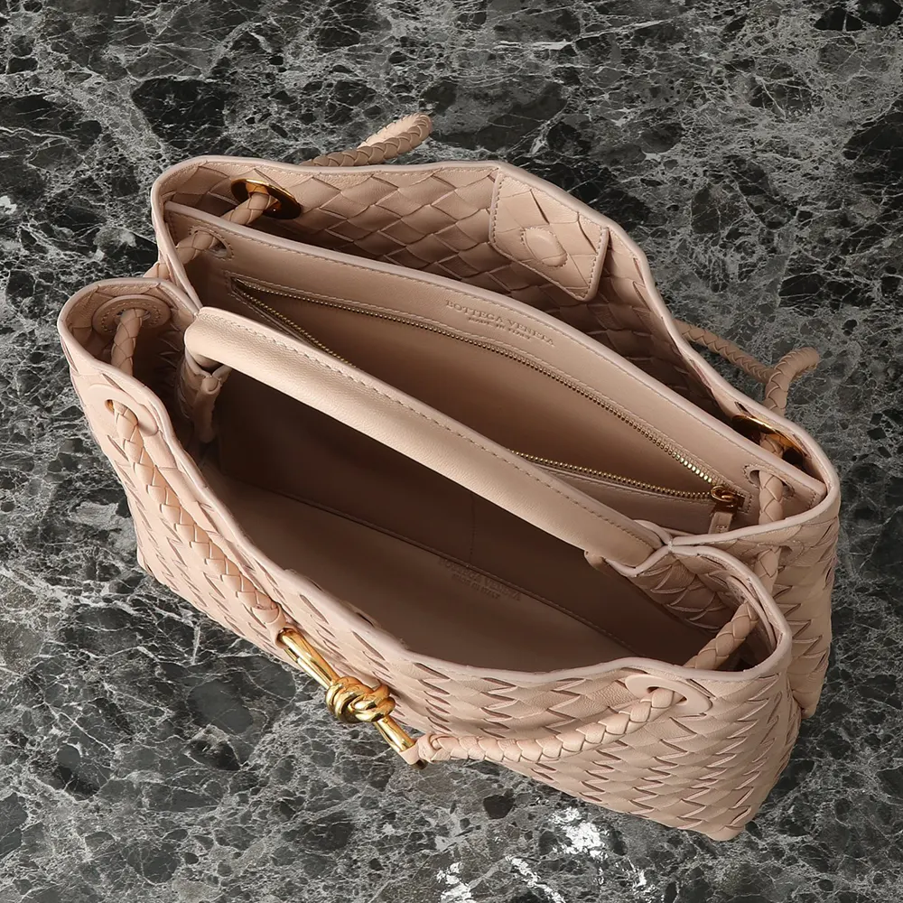 Bottega Veneta Women Medium Andiamo in Supple Intrecciato Leather-Pink - image 7