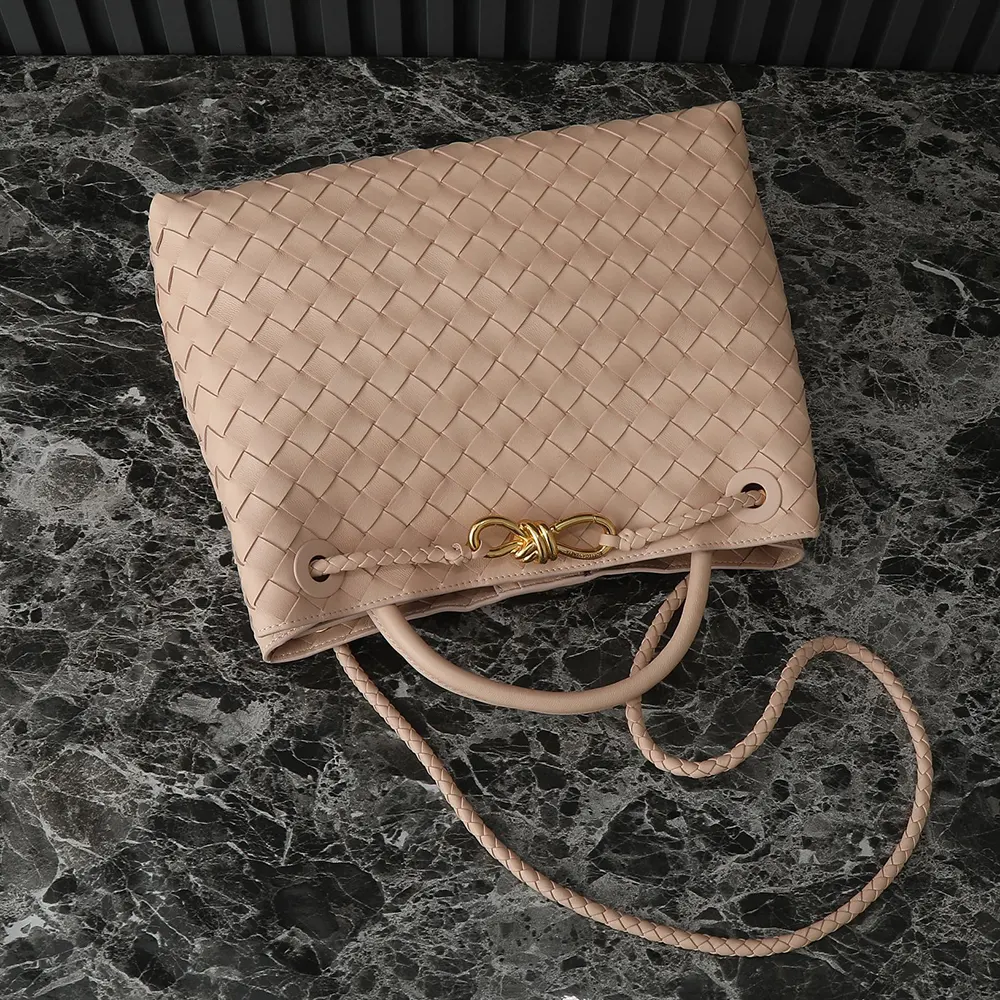 Bottega Veneta Women Medium Andiamo in Supple Intrecciato Leather-Pink - image 4