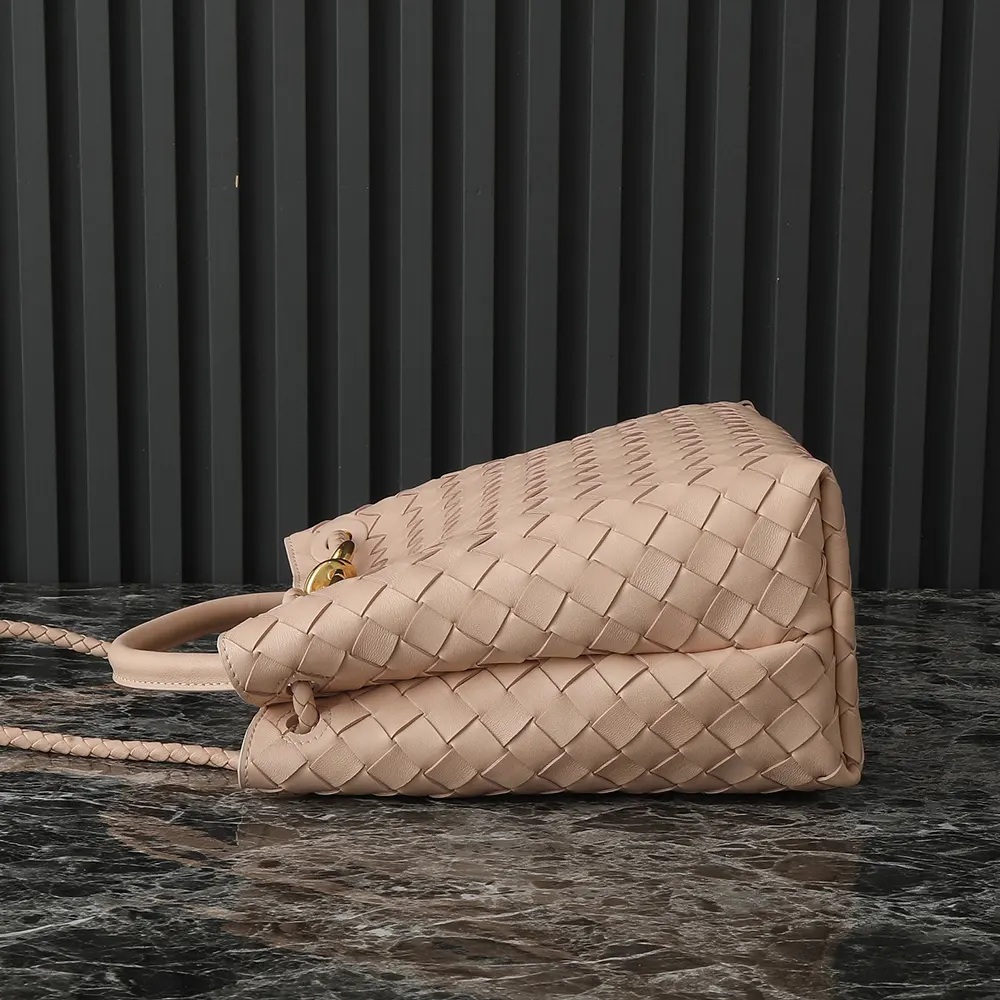 Bottega Veneta Women Medium Andiamo in Supple Intrecciato Leather-Pink - image 5
