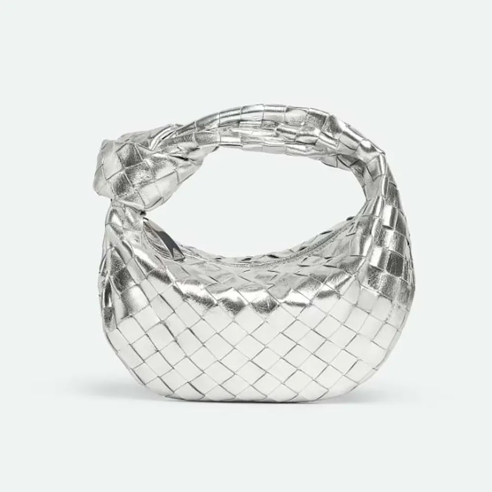 Front view of Bottega Veneta Women Mini Jodie-Silver shoulder bag