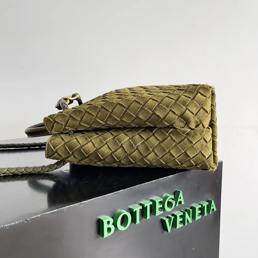 Bottega Veneta Women Small Andiamo Top Handle Bag in Supple Intrecciato Suede - image 6