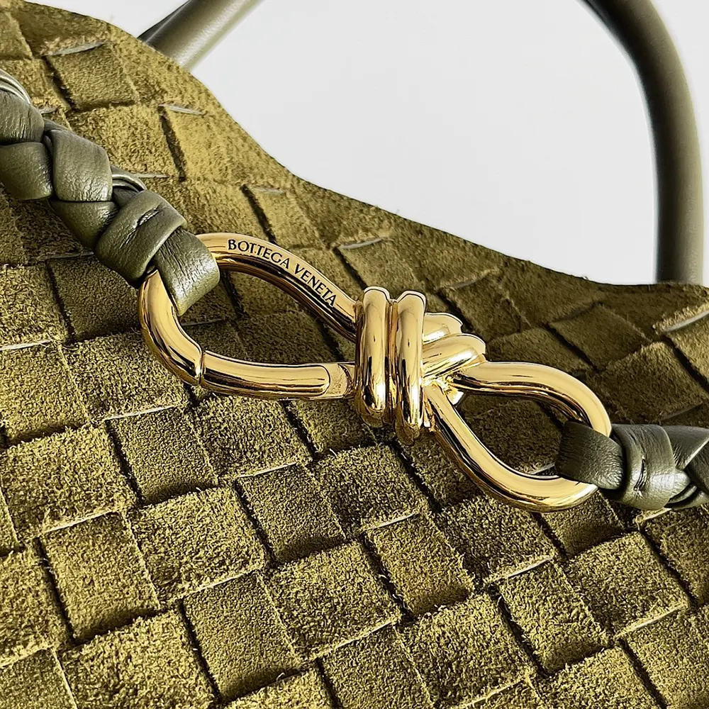 Bottega Veneta Women Small Andiamo Top Handle Bag in Supple Intrecciato Suede - image 10