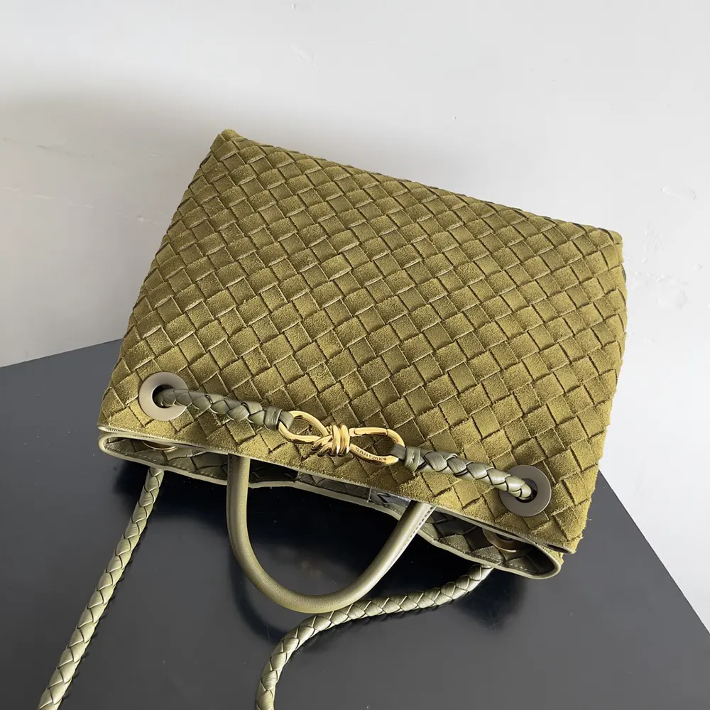 Bottega Veneta Women Small Andiamo Top Handle Bag in Supple Intrecciato Suede - image 4