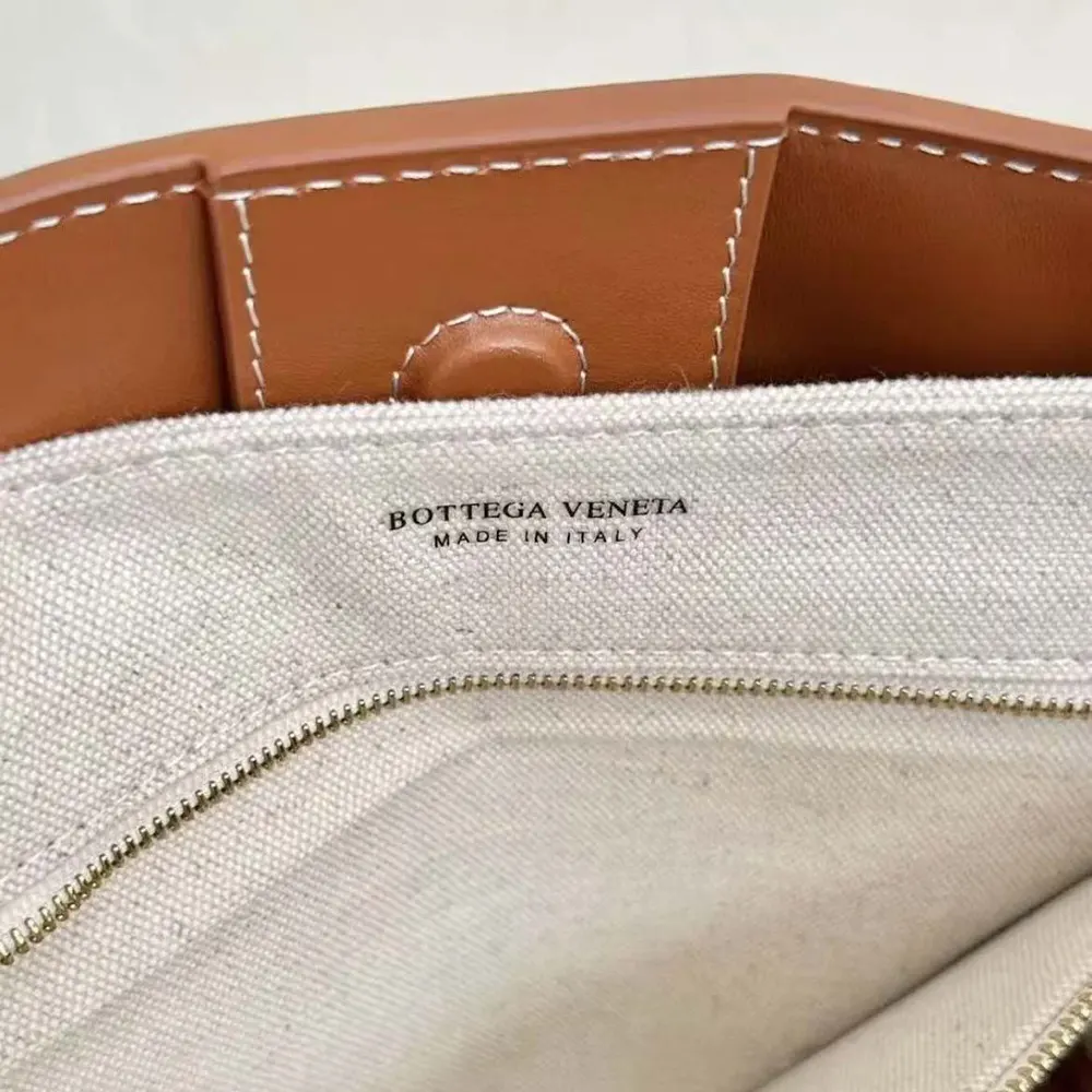 Bottega Veneta Women Small Andiamo in Calf Leather and Canvas-Brown - image 10