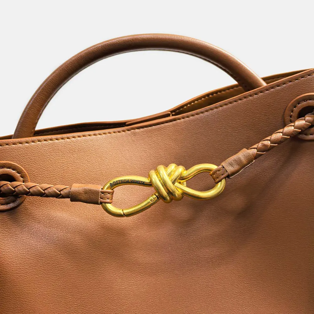 Bottega Veneta Women Small Andiamo in Silky Calf Leather-Brown - image 6