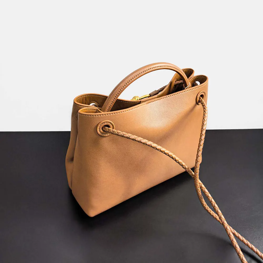 Bottega Veneta Women Small Andiamo in Silky Calf Leather-Brown - image 5