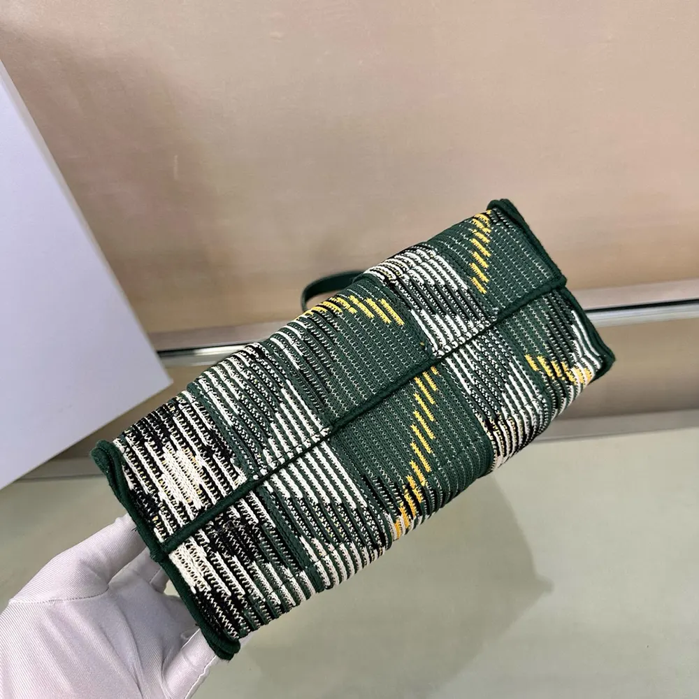 Burberry Women Mini Check Knitted Tote-Green - image 9