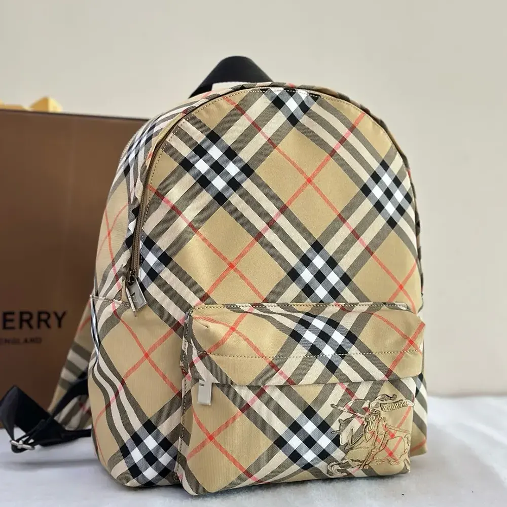 Burberry Women Small Check Backpack - image 4