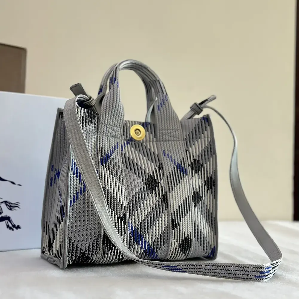 Burberry Women Small Check Knitted Tote - image 4