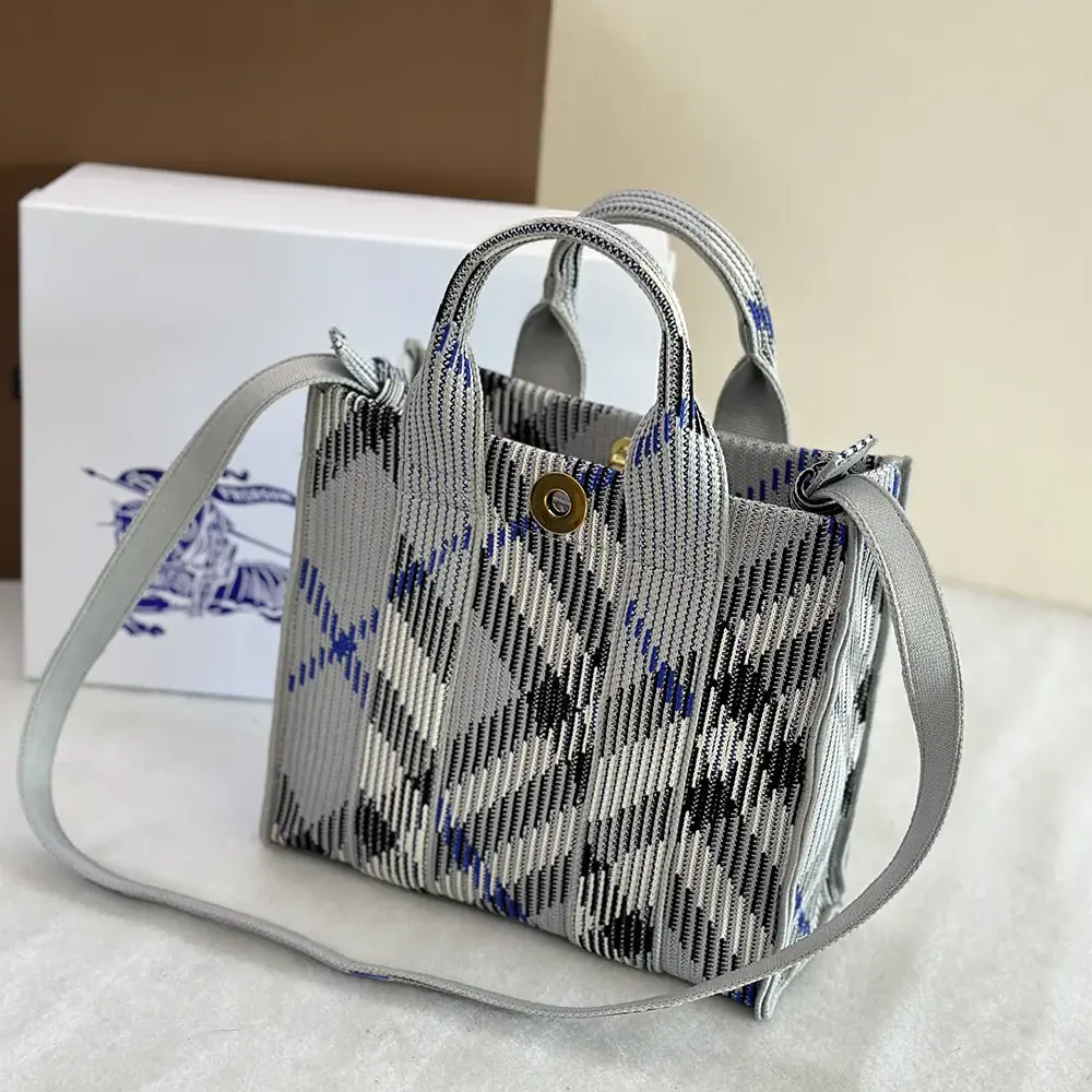 Burberry Women Small Check Knitted Tote - image 5