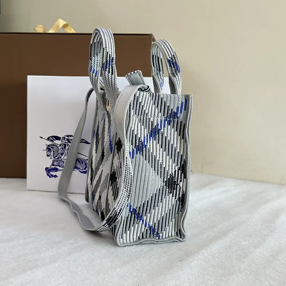 Burberry Women Small Check Knitted Tote - image 6