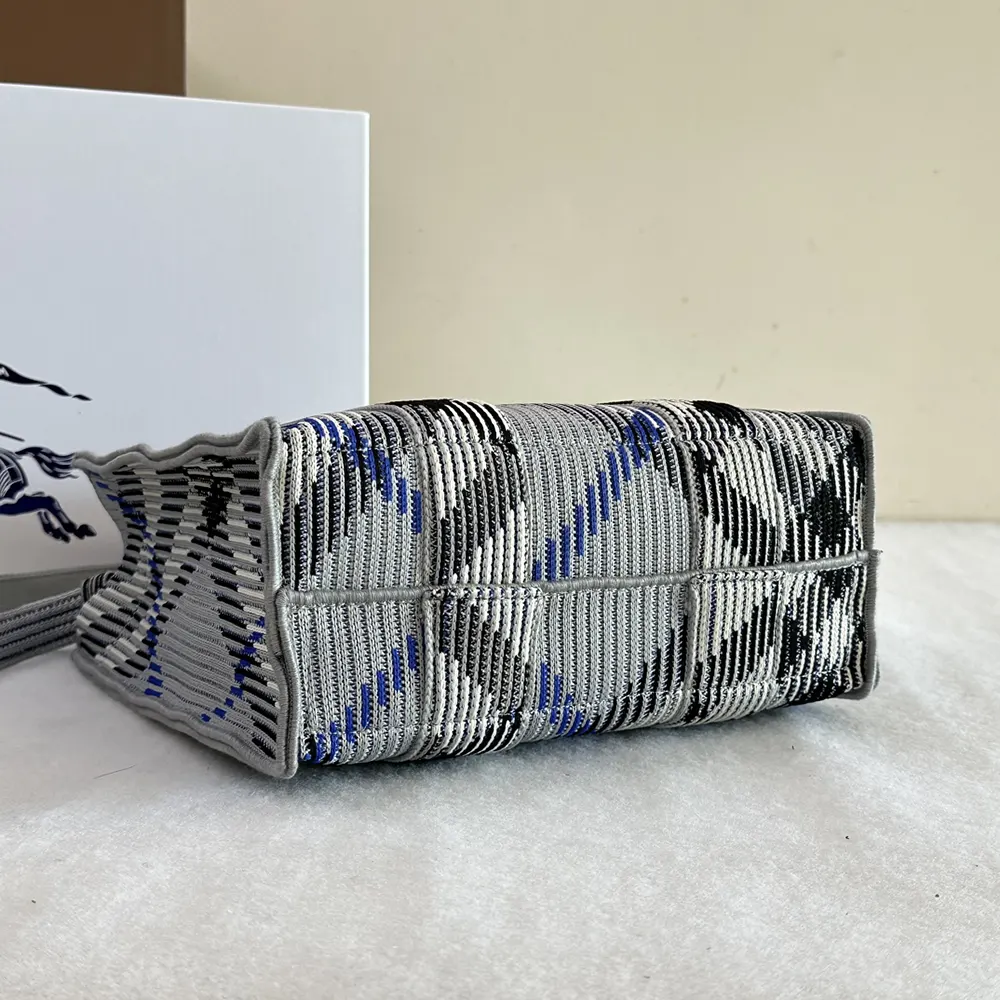 Burberry Women Small Check Knitted Tote - image 8