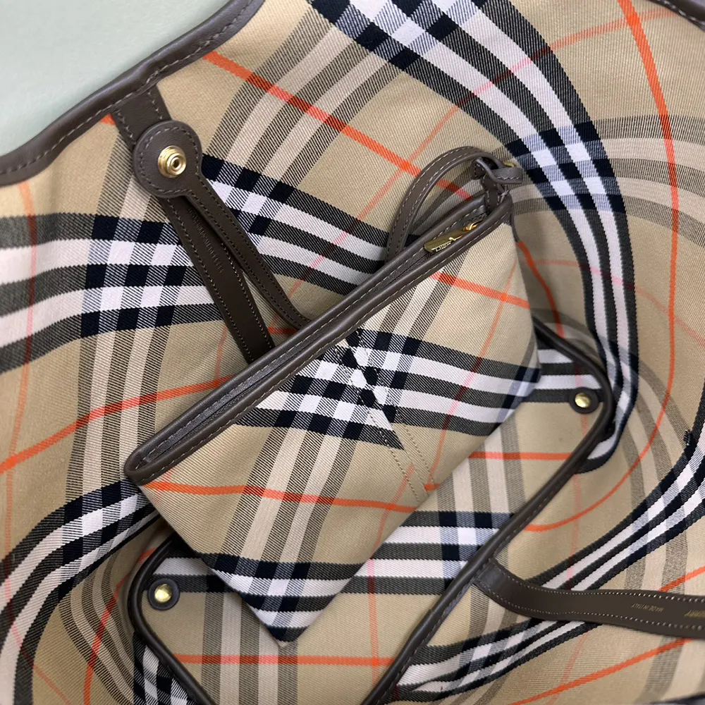 Burberry Women Small Check Tote - image 8