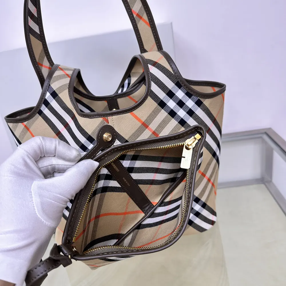 Burberry Women Small Check Tote - image 4