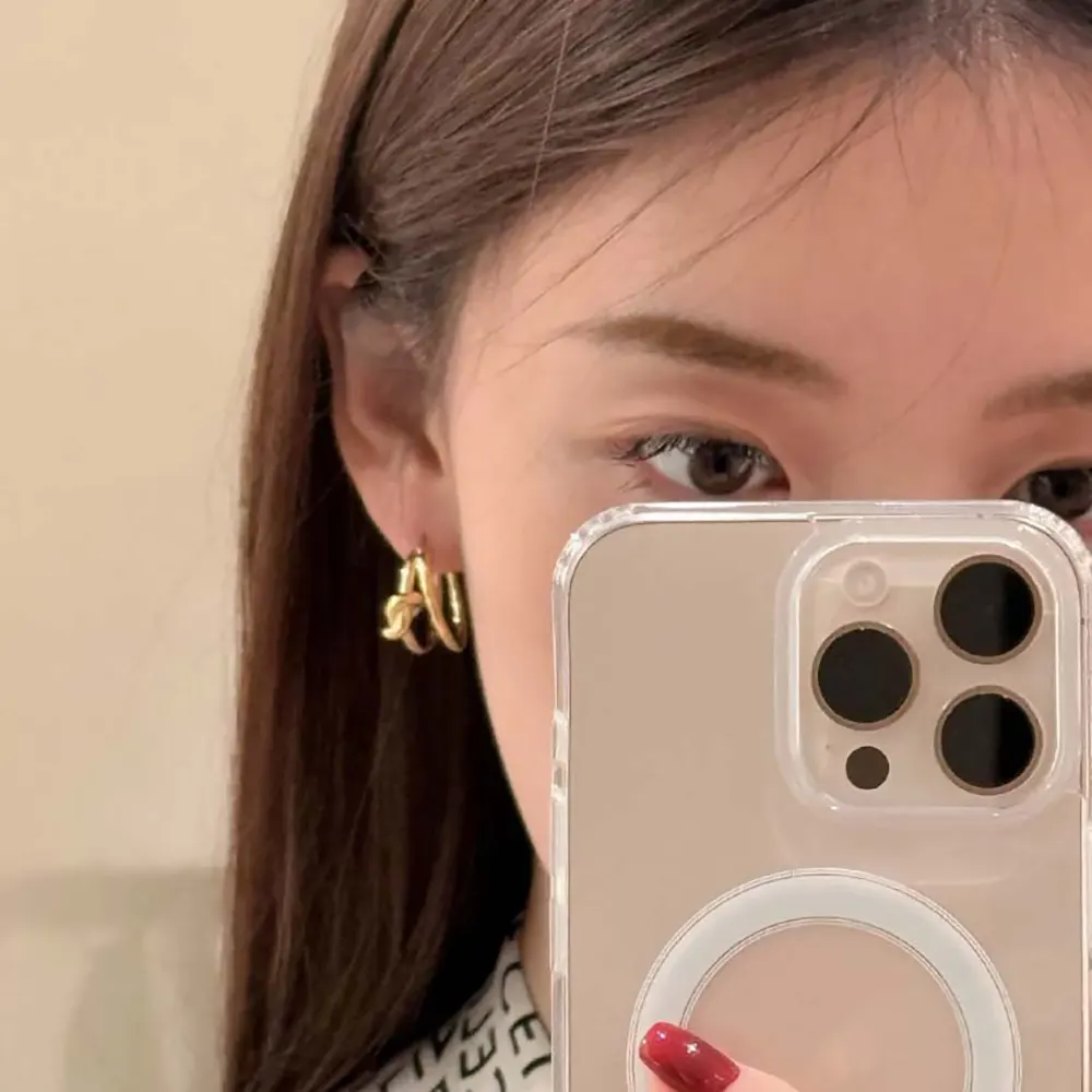 Celine Women Knot Double Hoops in Brass with Gold Finish - image 9