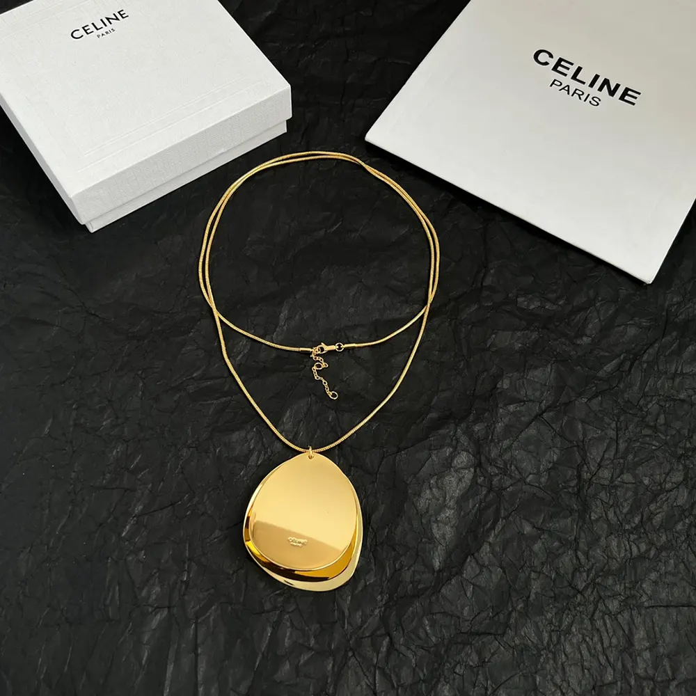 Full view of Celine Women Petale Necklace showing chain and clasp