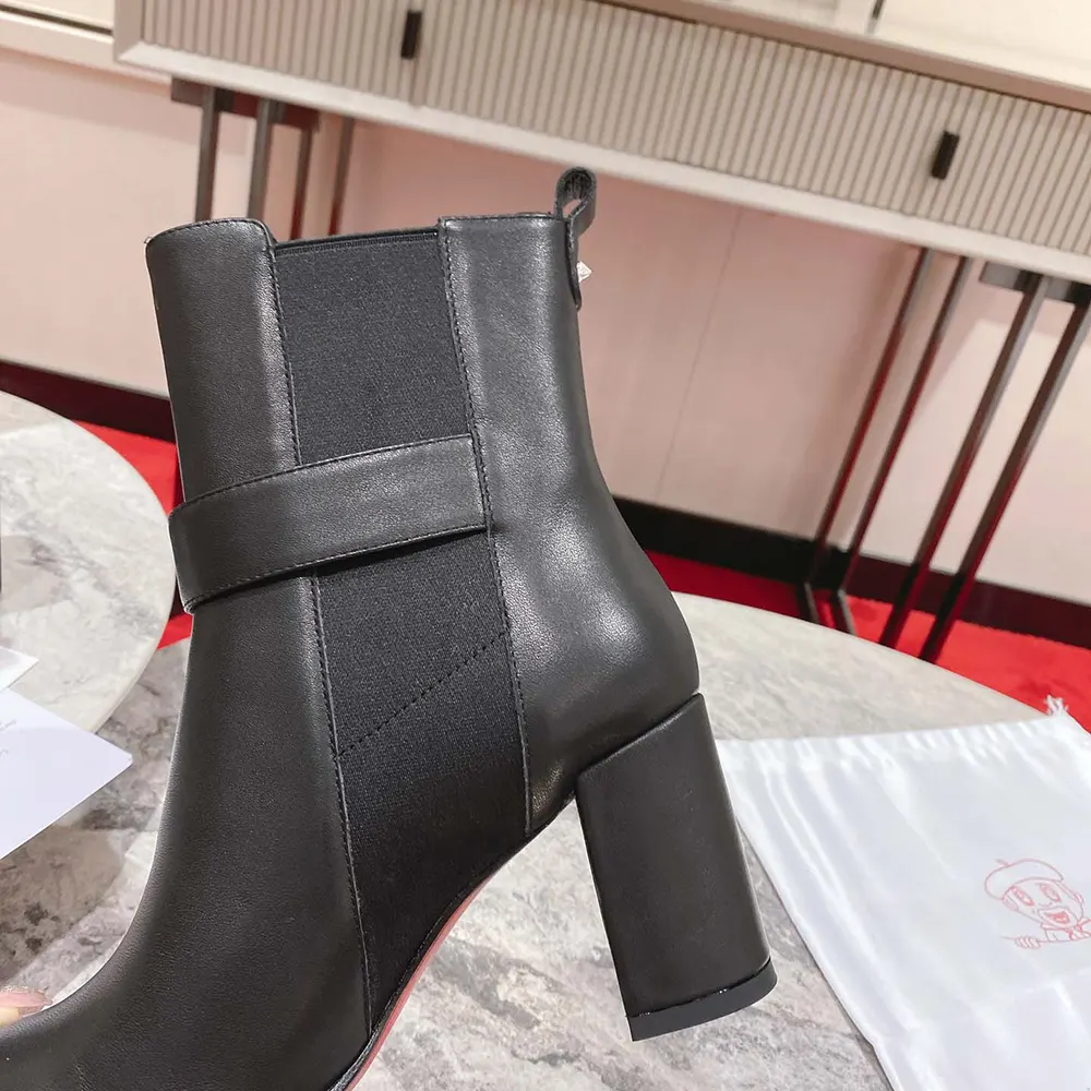 Christian Louboutin Women CL Chelsea Lug 100 mm Low Boots Calf Leather-Black - image 9