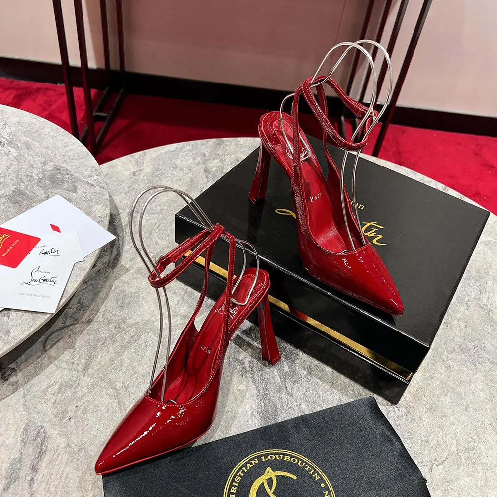Christian Louboutin Women Condora Strap 100 mm Strappy Pumps Vog Patent Leather - image 4
