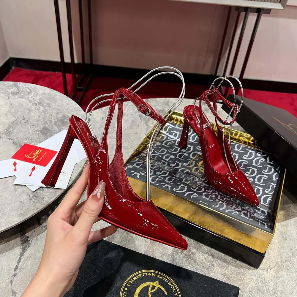 Christian Louboutin Women Condora Strap 100 mm Strappy Pumps Vog Patent Leather - image 6