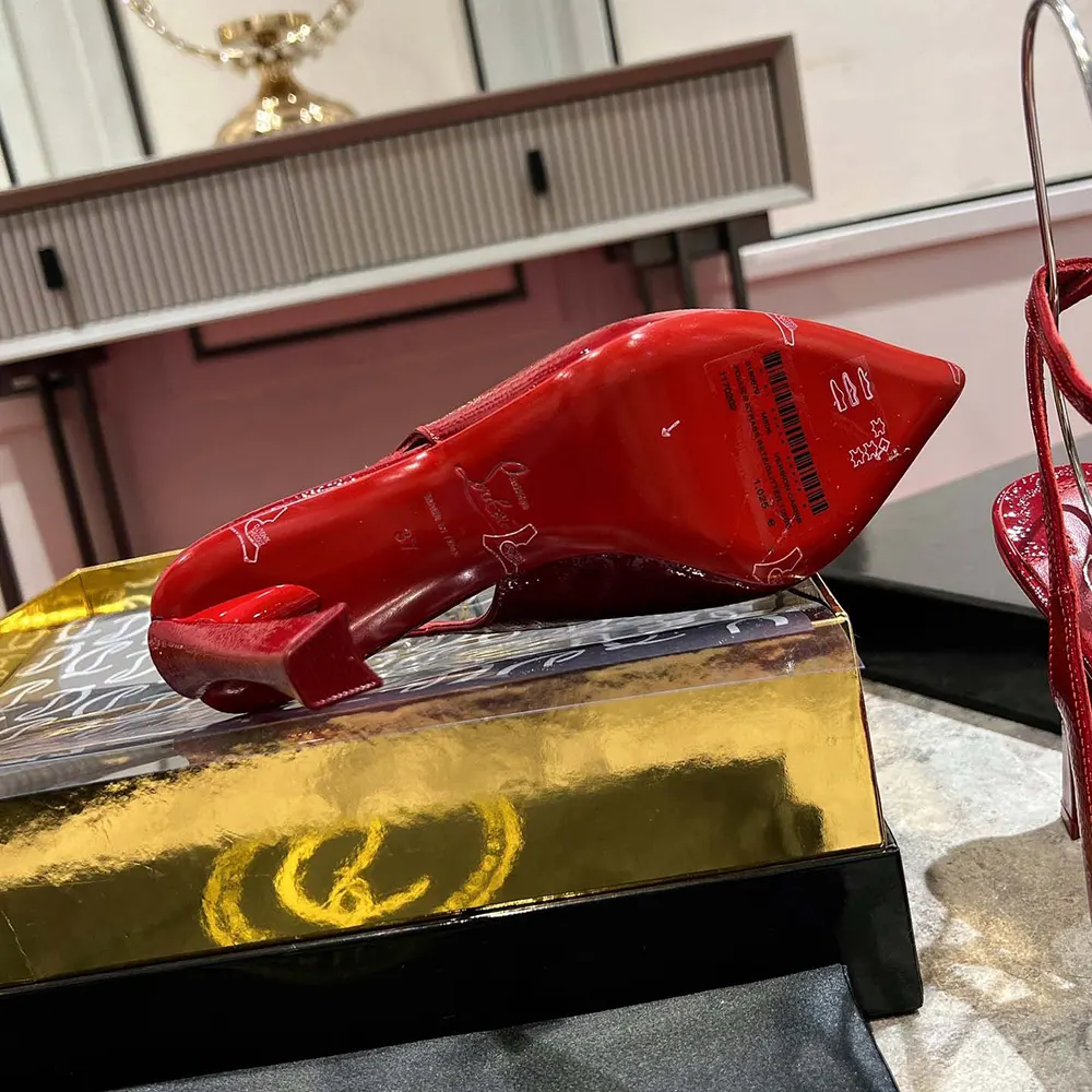 Christian Louboutin Women Condora Strap 100 mm Strappy Pumps Vog Patent Leather - image 10