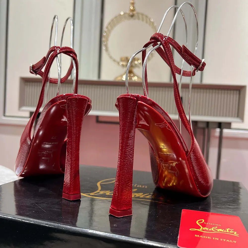 Christian Louboutin Women Condora Strap 100 mm Strappy Pumps Vog Patent Leather - image 8