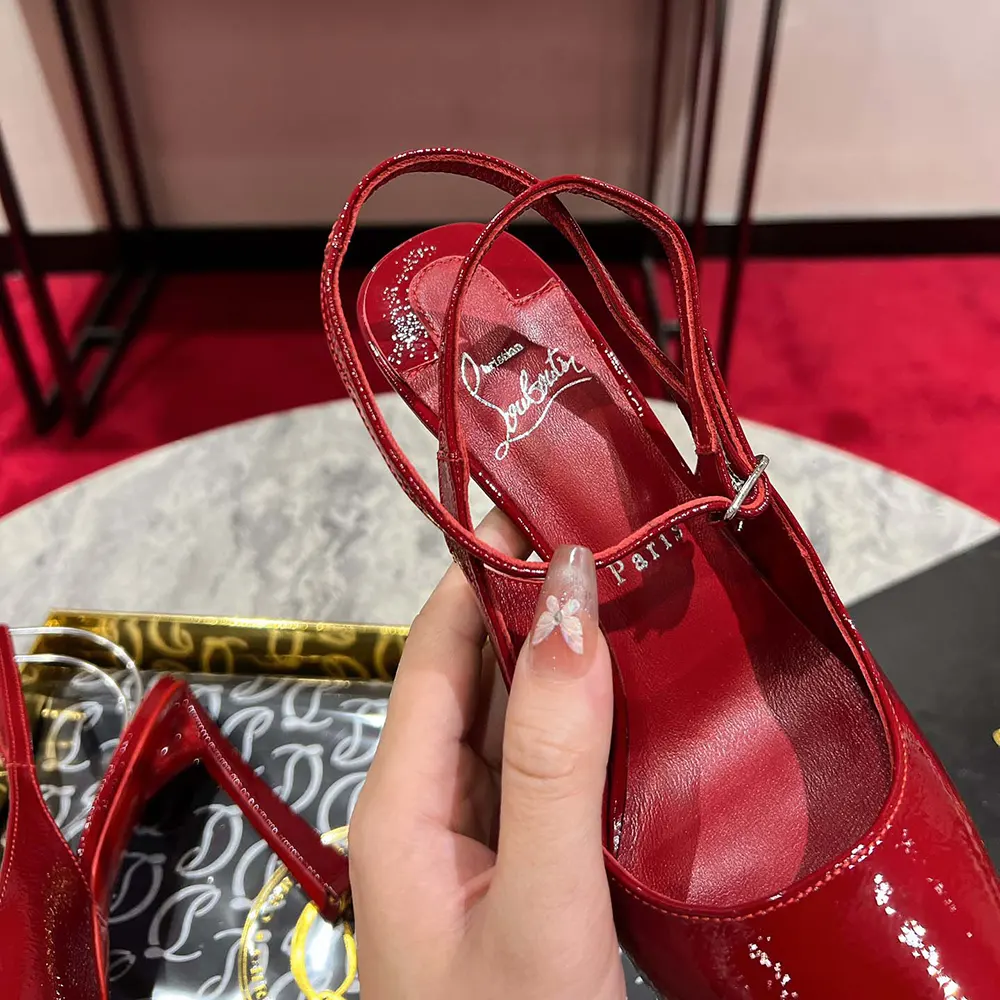 Christian Louboutin Women Condora Strap 100 mm Strappy Pumps Vog Patent Leather - image 7