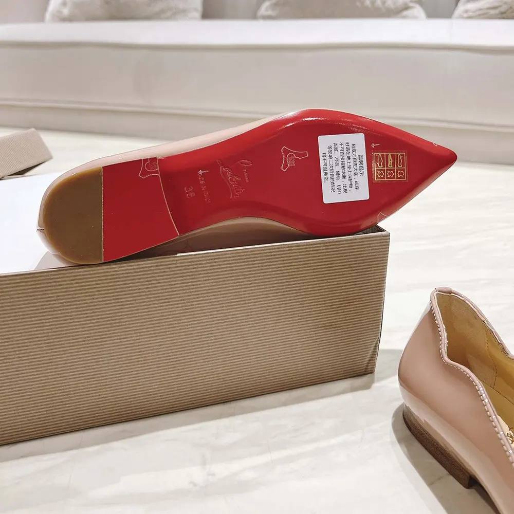 Christian Louboutin Women Hot Chickita Ballerinas Patent Calf Leather-Sandy - image 10