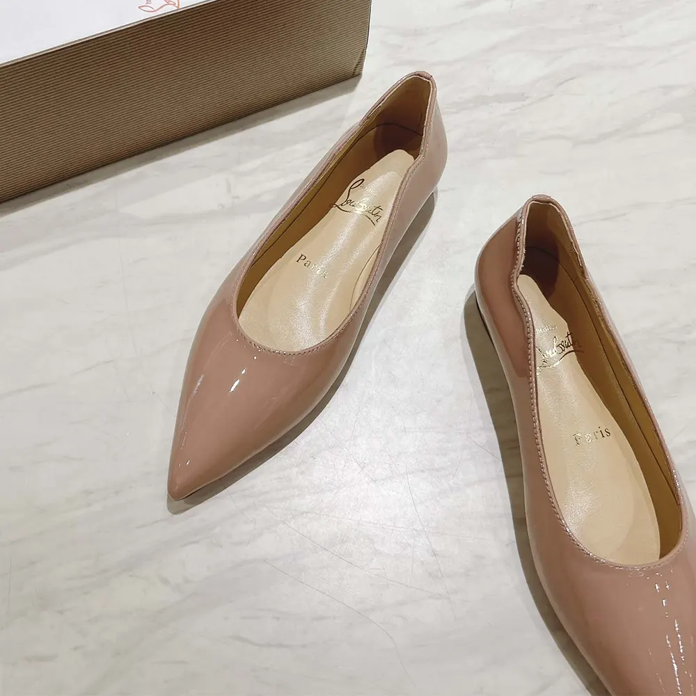 Christian Louboutin Women Hot Chickita Ballerinas Patent Calf Leather-Sandy - image 6