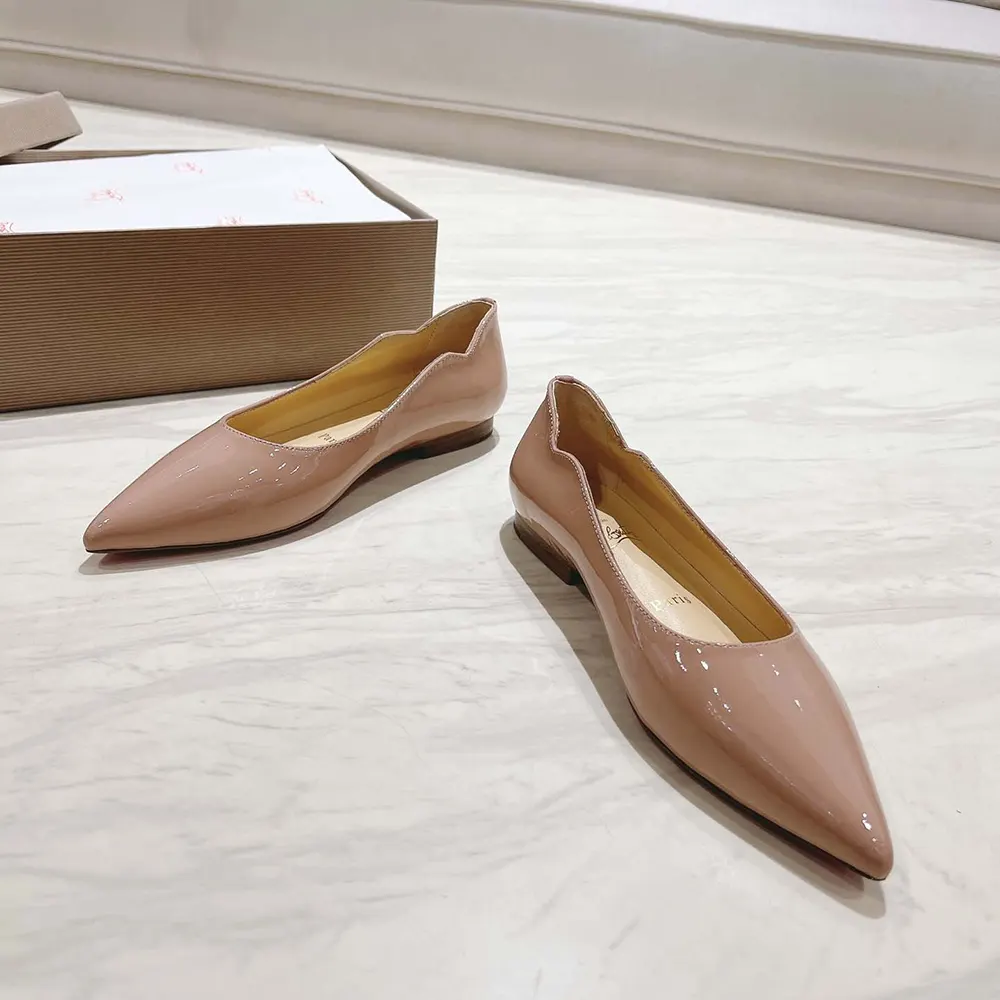 Christian Louboutin Women Hot Chickita Ballerinas Patent Calf Leather-Sandy - image 5